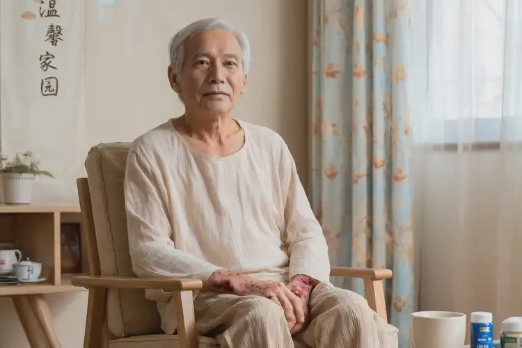 老人手臂上有濕疹可以治好嗎(圖1)