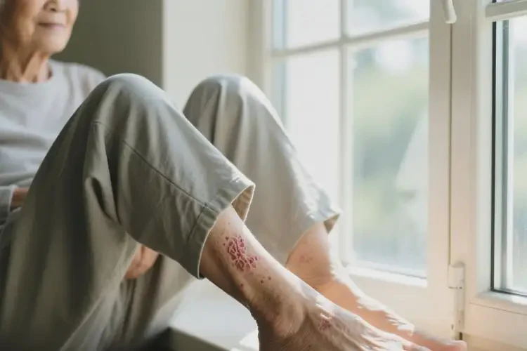 老人小腿上偶爾起濕疹可以治好嗎(圖1)