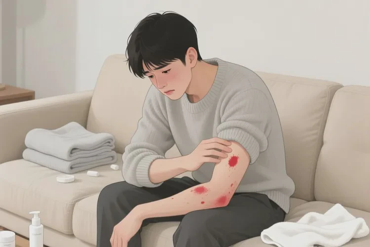 青年人手臂出現(xiàn)濕疹能靠自己自愈嗎(圖1)