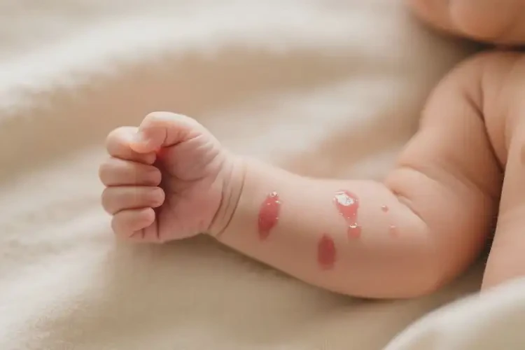 新生兒手臂上有濕疹可以治好嗎(圖4)