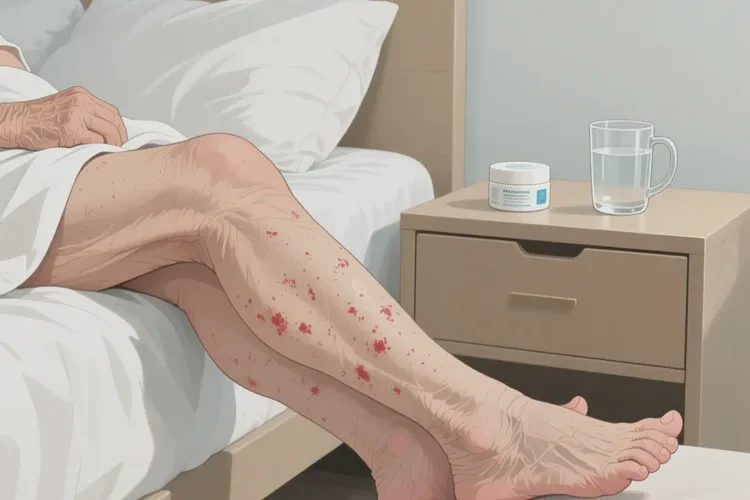 老年人大腿上出現(xiàn)濕疹能靠自己自愈嗎(圖1)