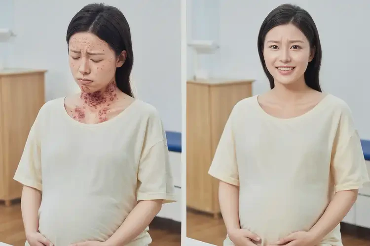 孕婦脖子上出濕疹可以治好嗎(圖1)