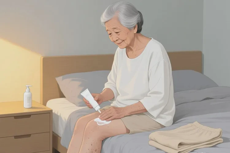 高齡老人大腿上出現(xiàn)濕疹能靠自己自愈嗎(圖1)