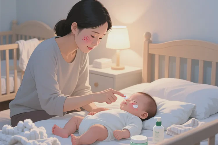 嬰兒臉上經(jīng)常長濕疹可以治愈嗎(圖1)