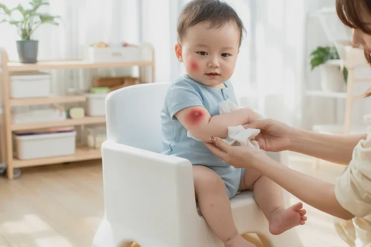 嬰幼兒手臂上長濕疹可以治愈嗎(圖1)