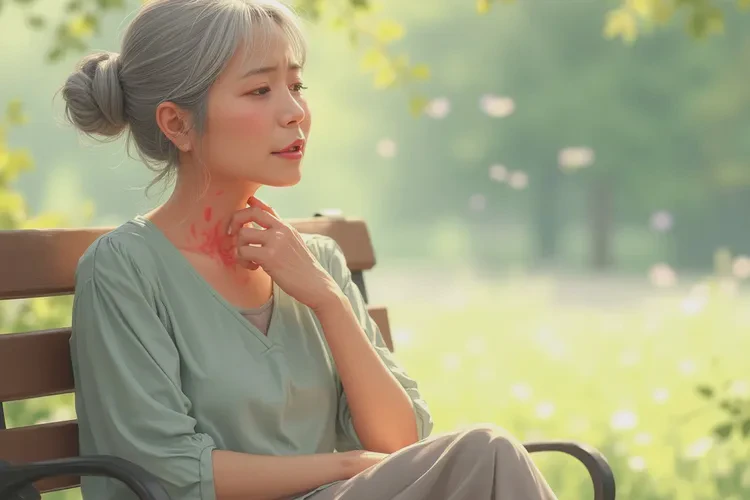 高齡老人脖子偶爾長濕疹能靠自己自愈嗎(圖1)