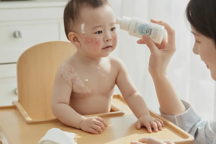 嬰幼兒臉上經(jīng)常起濕疹可以治愈嗎(圖1)