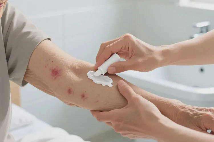 高齡老人手臂上出現(xiàn)濕疹能靠自己自愈嗎(圖2)