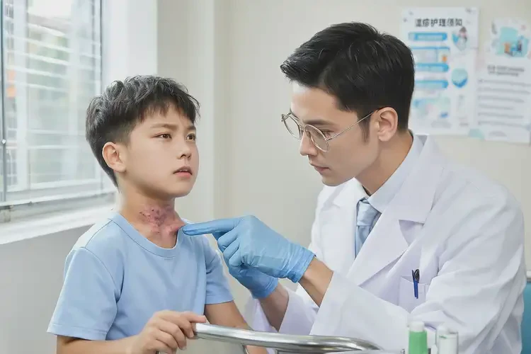 孩子脖子容易長濕疹不管它會自己好嗎(圖1)