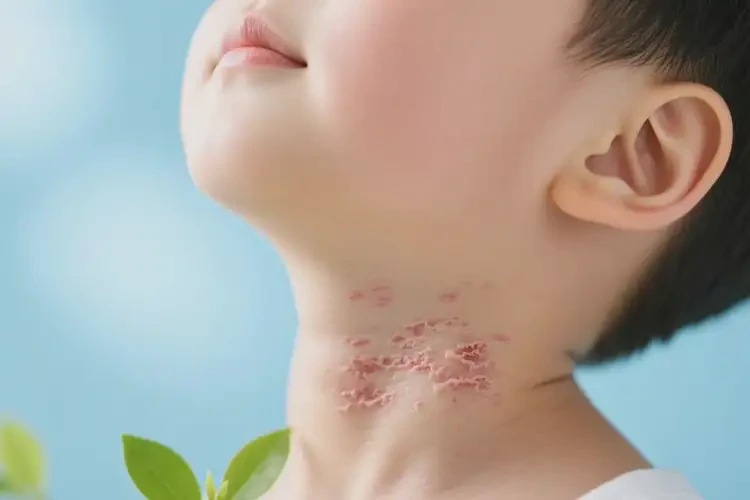 孩子脖子上容易长湿疹可以治好吗(图1)