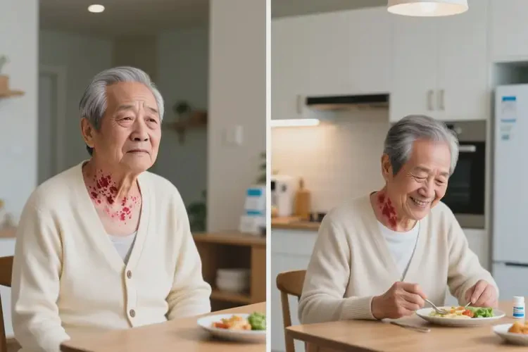 老年人脖子偶尔起湿疹可以治好吗(图2)