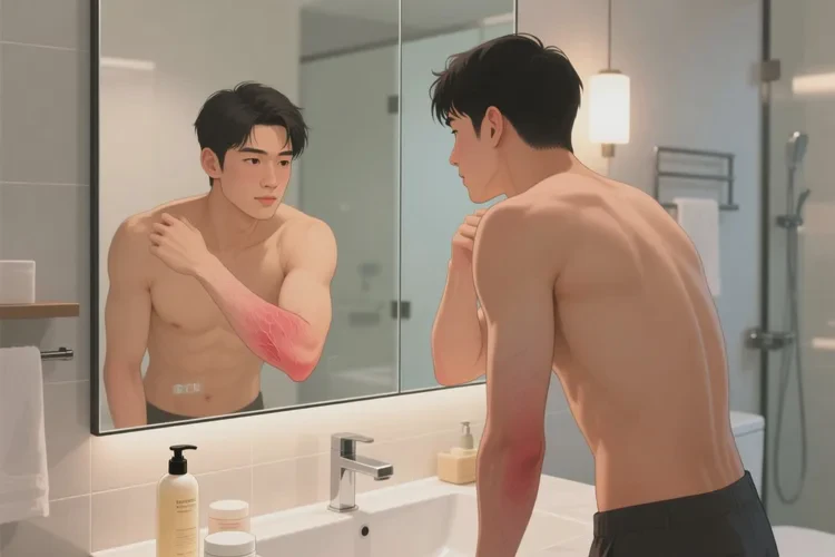 男人手臂偶爾起濕疹能靠自己自愈嗎(圖1)