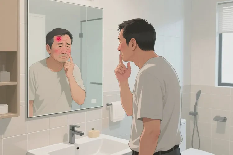 男人臉上起濕疹能靠自己自愈嗎(圖1)