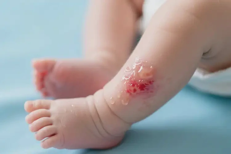 新生兒小腿上出現(xiàn)濕疹可不可以根治(圖1)