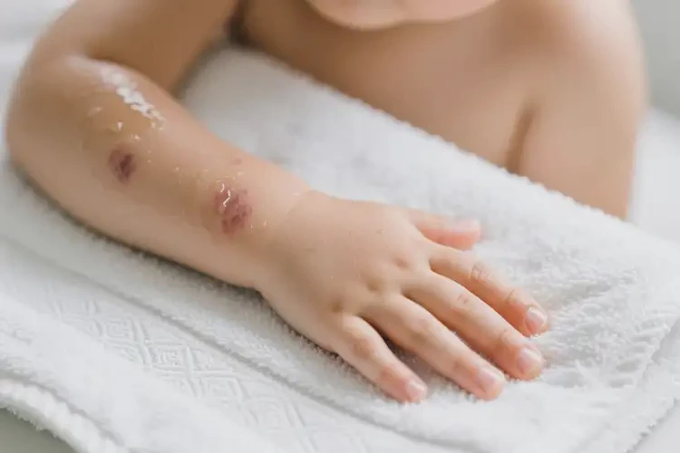 孩子手臂上出濕疹可以治好嗎(圖1)