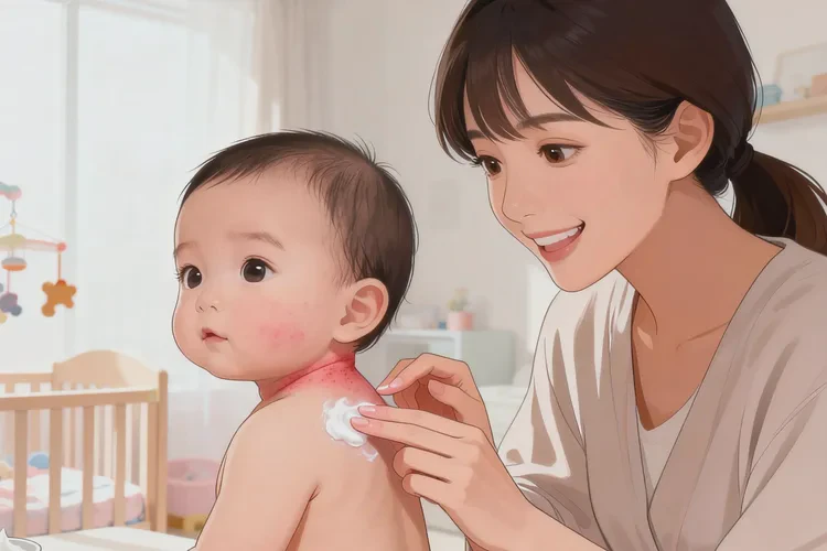 孩子脖子上偶爾起濕疹可以治愈嗎(圖1)