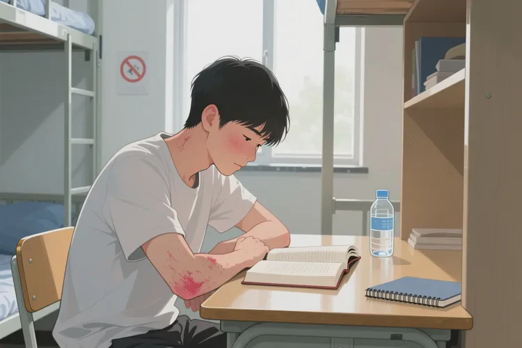 大學(xué)生手臂上偶爾起濕疹能靠自己自愈嗎(圖1)