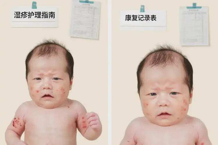 新生兒手臂上偶爾起濕疹可以治好嗎(圖1)