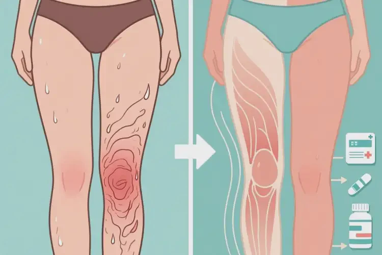 女性大腿上經(jīng)常長(zhǎng)濕疹可以治好嗎(圖1)