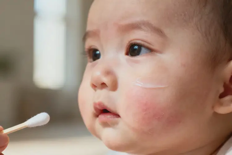 嬰兒臉上偶爾長濕疹可以治好嗎(圖1)