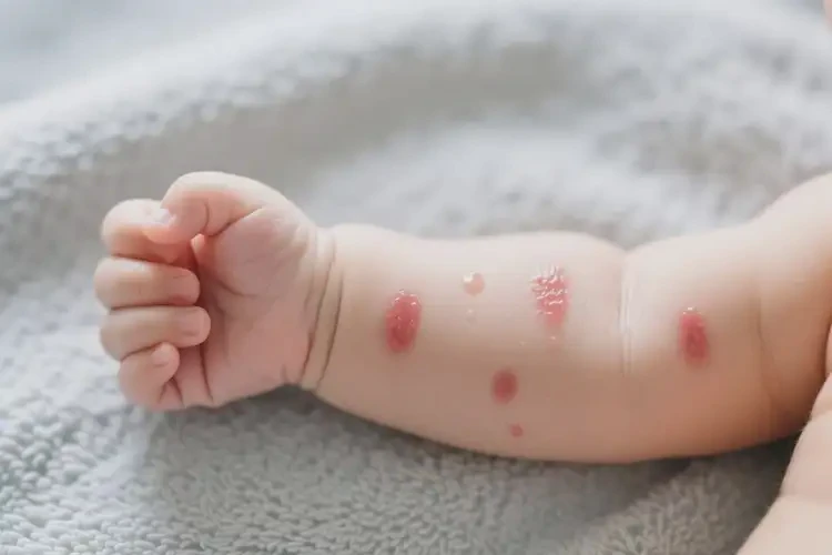 新生兒手臂上有濕疹可以治好嗎(圖1)