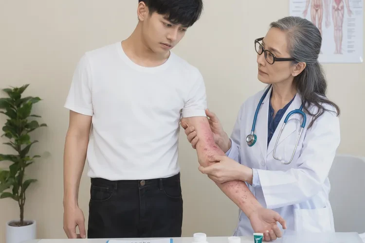 男人手臂上長濕疹能靠自己自愈嗎(圖3)