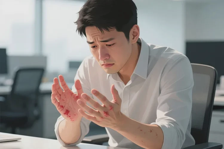 男人手上偶爾長(zhǎng)濕疹能靠自己自愈嗎(圖1)