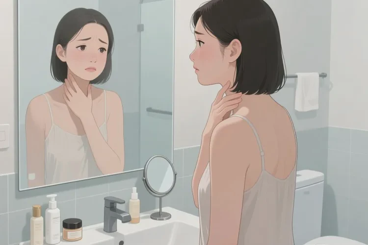 女人脖子上出現(xiàn)濕疹能靠自己自愈嗎(圖1)