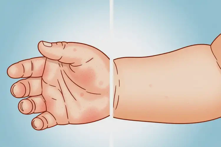 寶寶手臂上出現(xiàn)濕疹可以治好嗎(圖2)