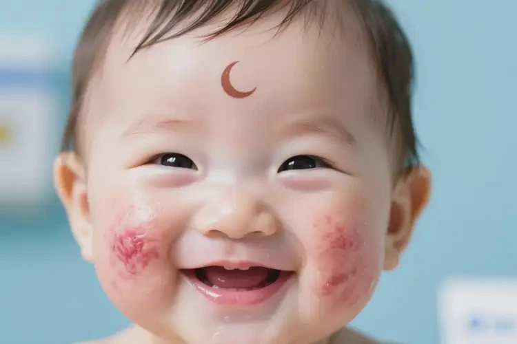 寶寶臉上偶爾起濕疹可以治好嗎(圖1)