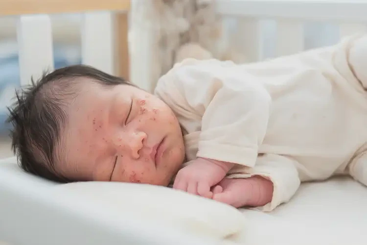 新生兒臉上出現(xiàn)濕疹不管它會自己好嗎(圖4)