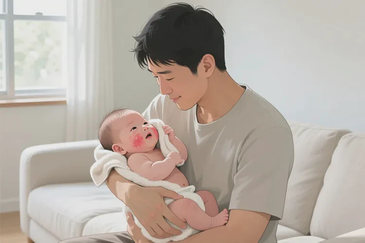 嬰兒臉上經(jīng)常長濕疹可以治愈嗎(圖2)