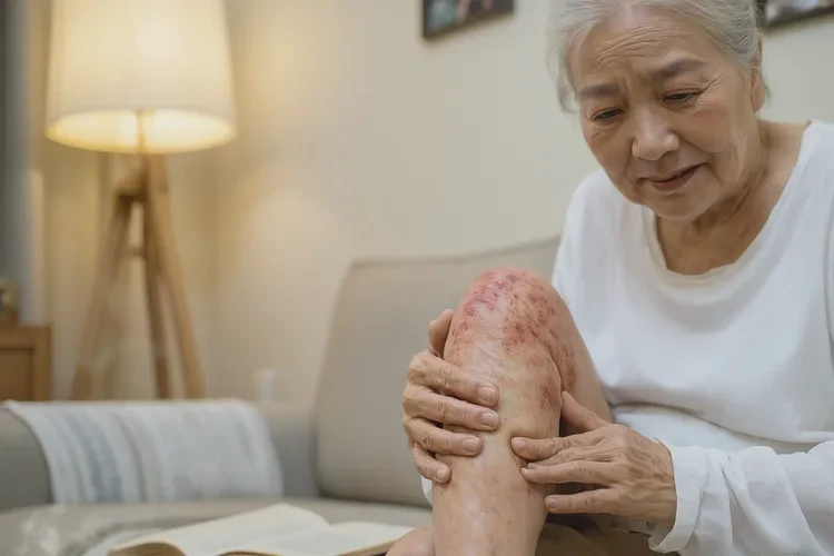 老人小腿出濕疹可以治愈嗎(圖1)