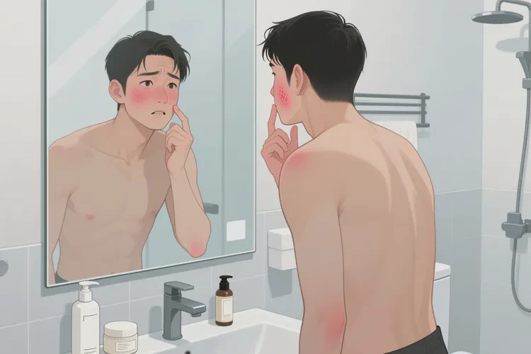 男人面部出現(xiàn)濕疹能靠自己自愈嗎(圖1)