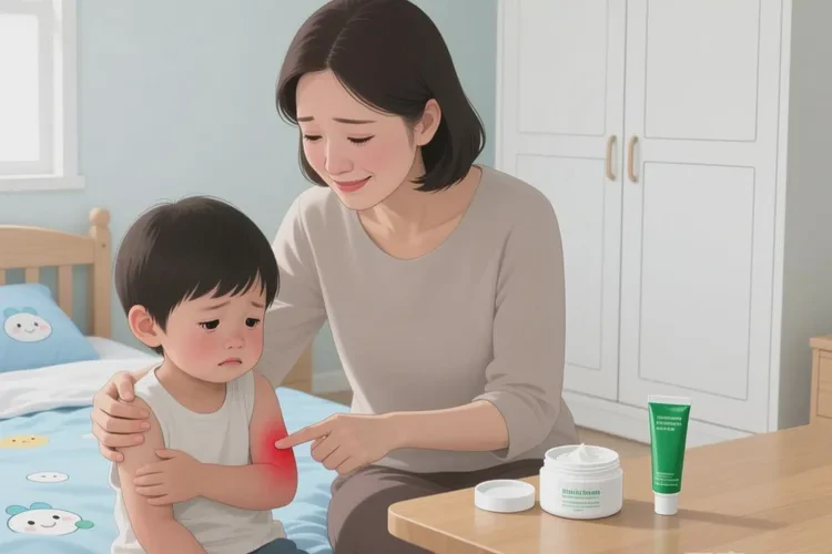 孩子手臂上出現(xiàn)濕疹可以治愈嗎(圖1)