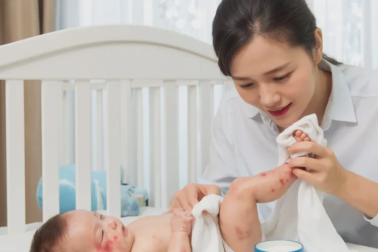 嬰兒小腿出現濕疹可以治愈嗎(圖1)