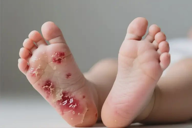 嬰幼兒腳上偶爾長濕疹可以治好嗎(圖1)