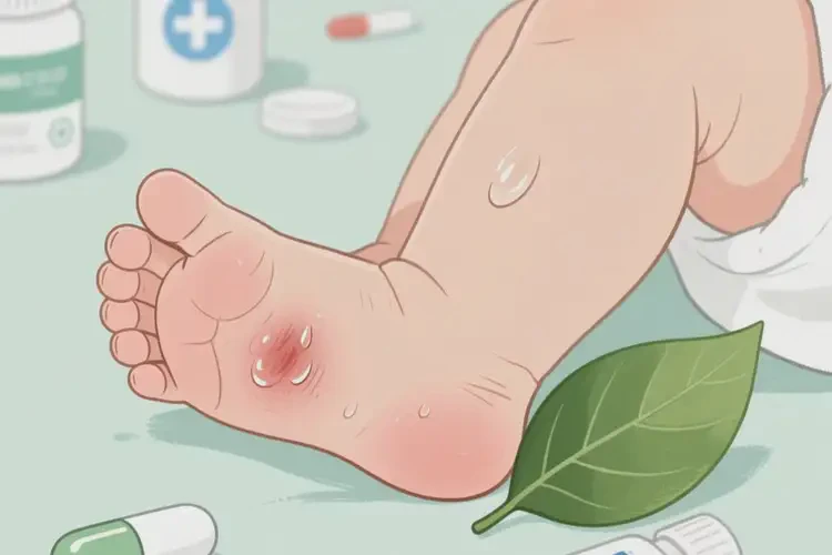 新生兒腳上經常長濕疹可以治好嗎(圖1)