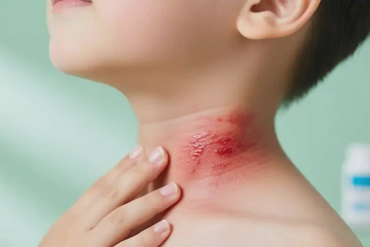 孩子脖子上容易长湿疹可以治好吗(图3)