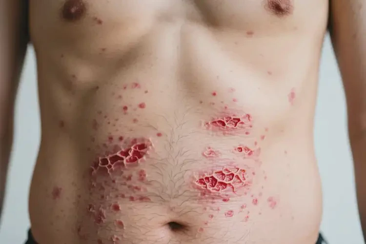 男人肚子上容易起濕疹可不可以根治(圖1)