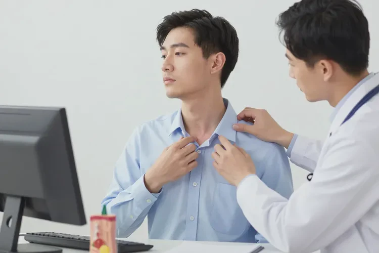 男人脖子上長(zhǎng)濕疹能靠自己自愈嗎(圖1)