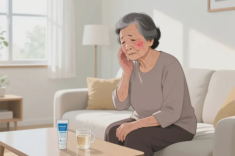 老年人面部長(zhǎng)濕疹可以治愈嗎(圖1)