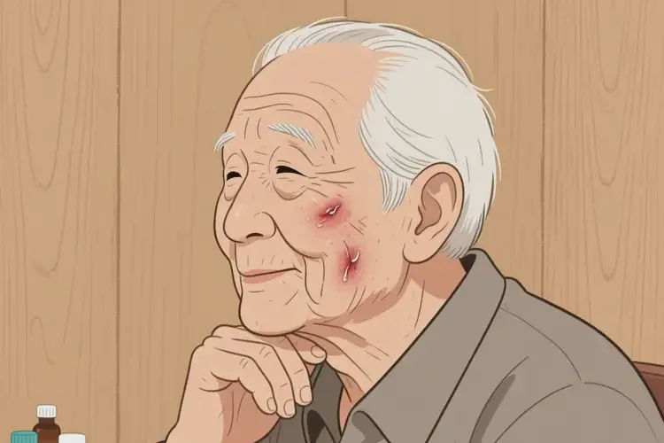 高齡老人面部容易起濕疹可不可以根治(圖1)