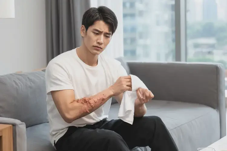 青年人肚子上偶爾起濕疹不管它會(huì)自己痊愈嗎(圖1)