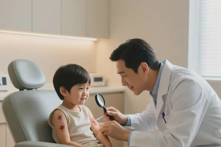 儿童手臂上偶尔起湿疹可以治好吗(图1)