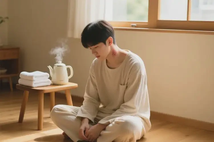 男生脖子容易长湿疹不管它会自己痊愈吗(图1)