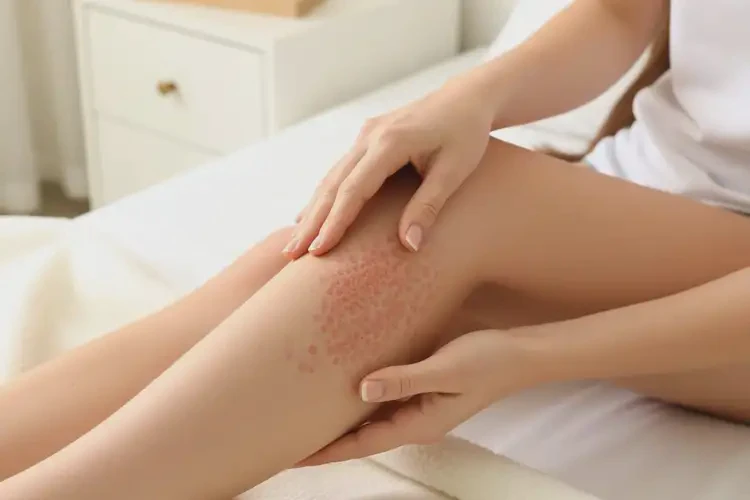 女生大腿上出現(xiàn)濕疹可以治好嗎(圖1)