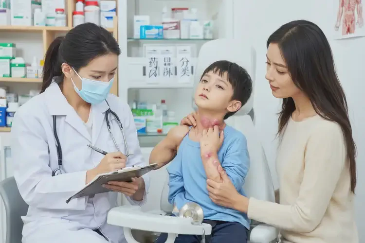 幼儿脖子上出现湿疹可以治好吗(图2)