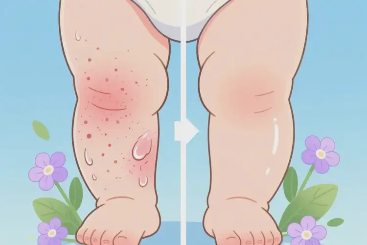 寶寶大腿上經(jīng)常起濕疹可以治好嗎(圖1)