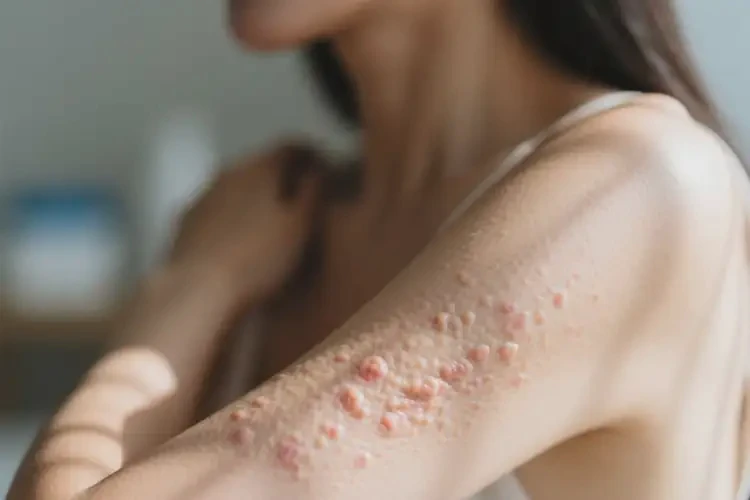 女人手臂上有濕疹可不可以根治(圖1)